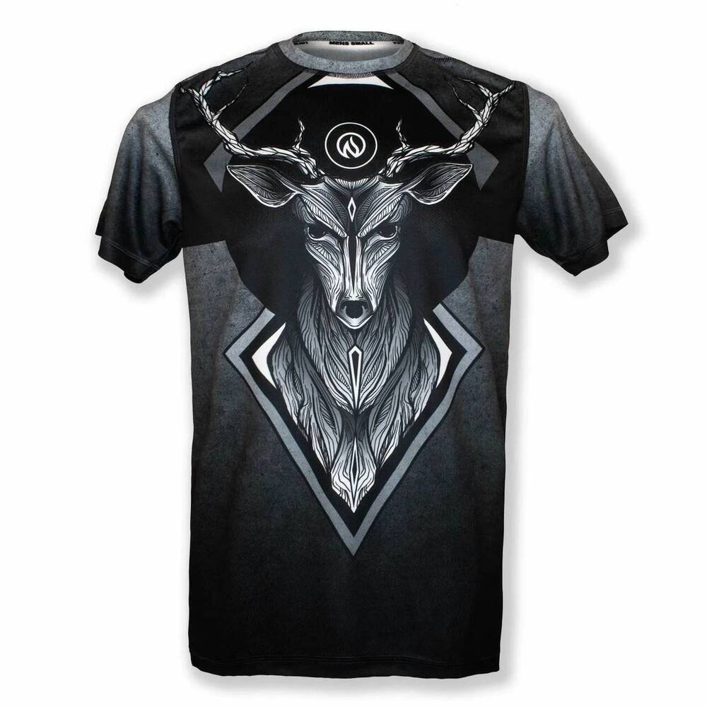 NEW INKNBURN men's deer tech shirt in charcoal